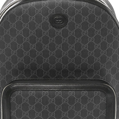 Gucci GG Supreme Monogram Textured Calfskin Retro Interlocking G Backpack Black 8 of 10