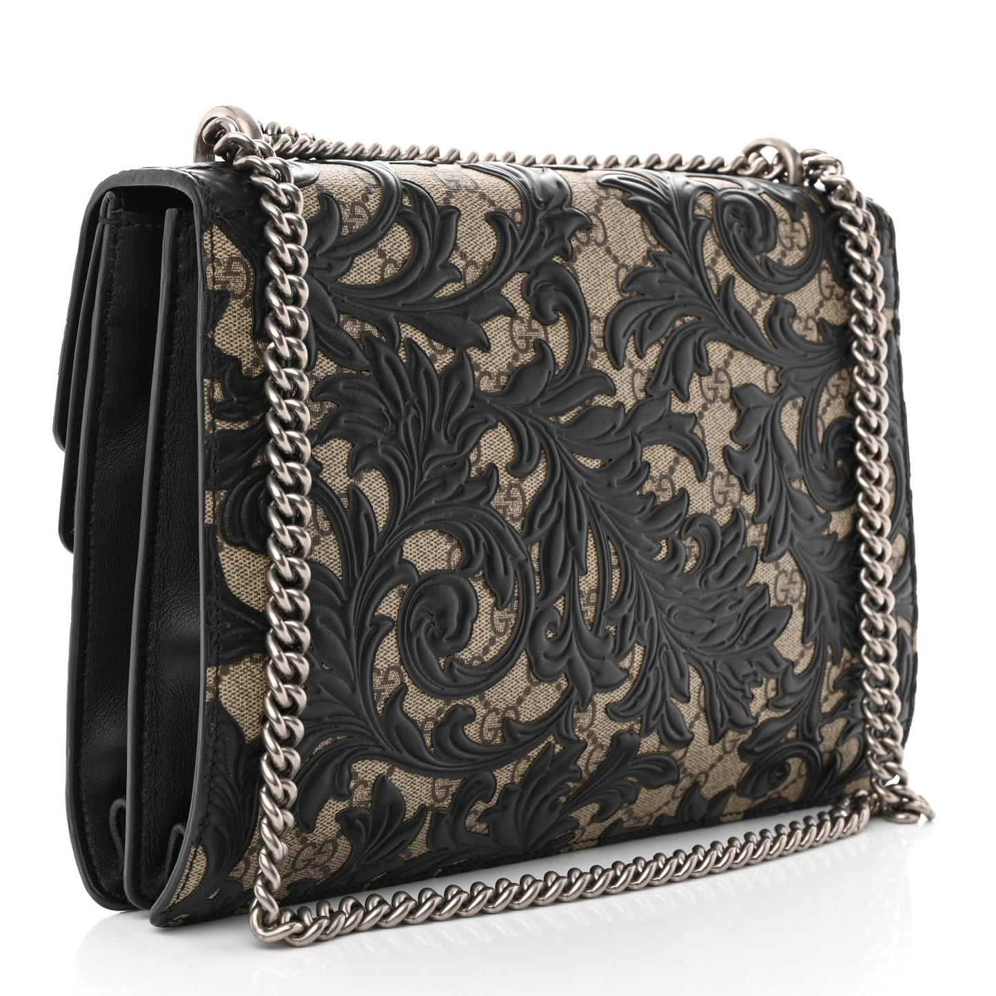 GG Supreme Monogram Arabesque Medium Dionysus Shoulder Bag Black