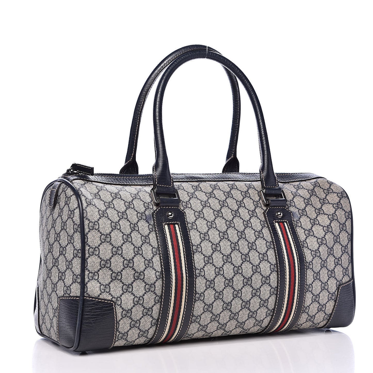 GG Supreme Monogram Web Large Carry On Duffle Bag Navy