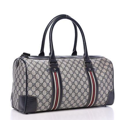 Gucci GG Supreme Monogram Web Large Carry On Duffle Bag Navy 3 of 12