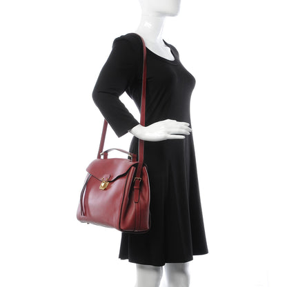 MCM Calfskin Top Handle Satchel Red 2 of 16
