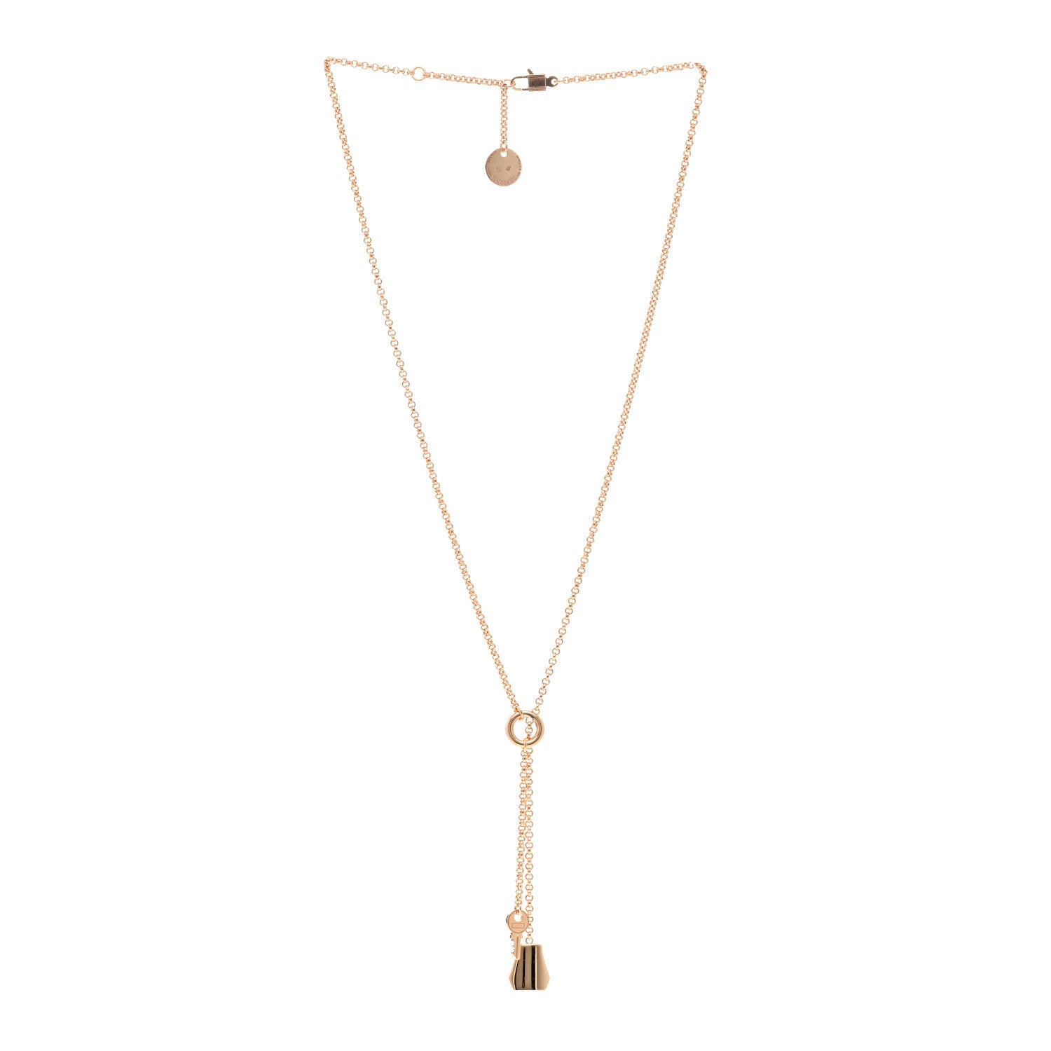 Hermes 18K Rose Gold Kelly Clochette Necklace 3 of 5