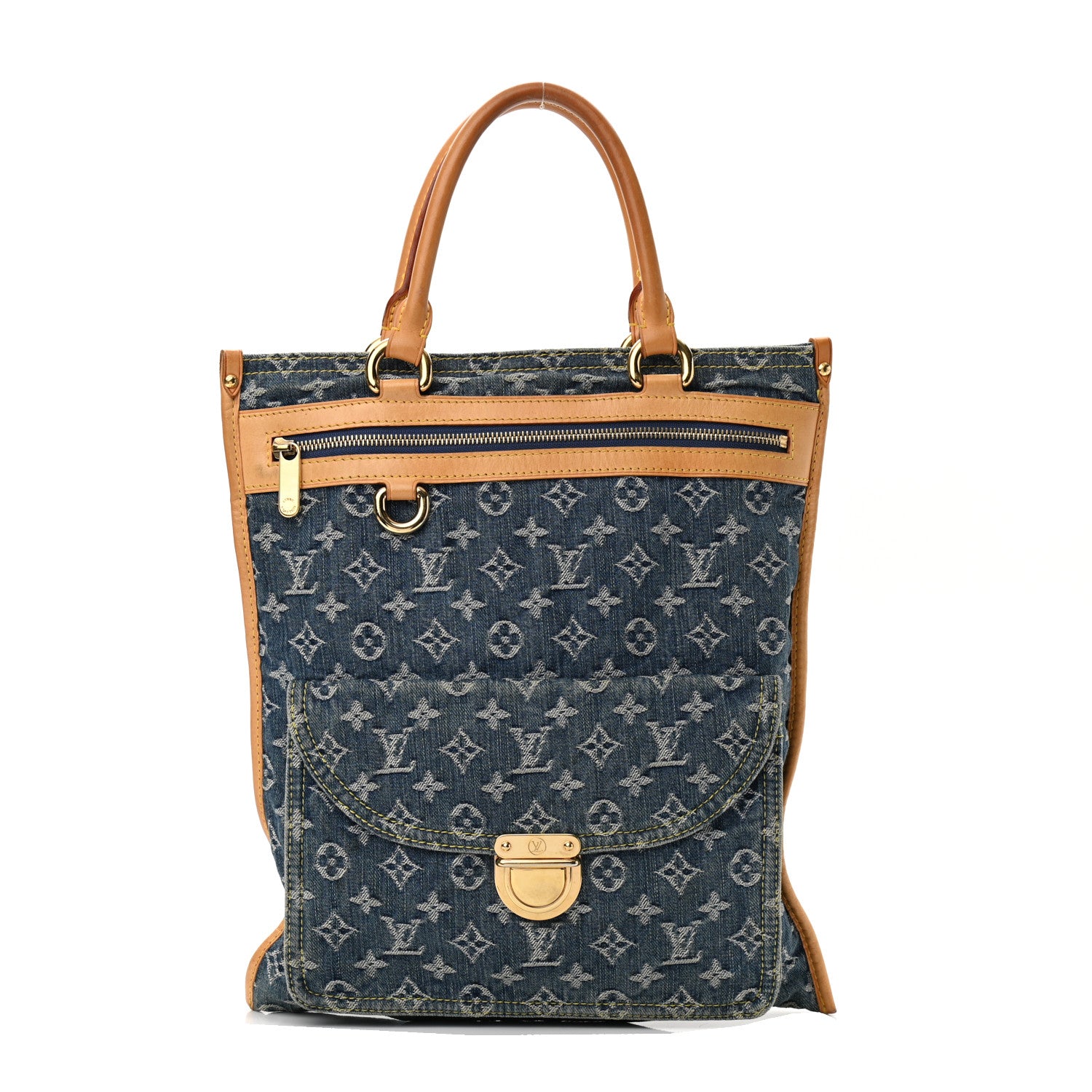 Louis Vuitton Monogram Denim Sac Plat Blue 1 of 17