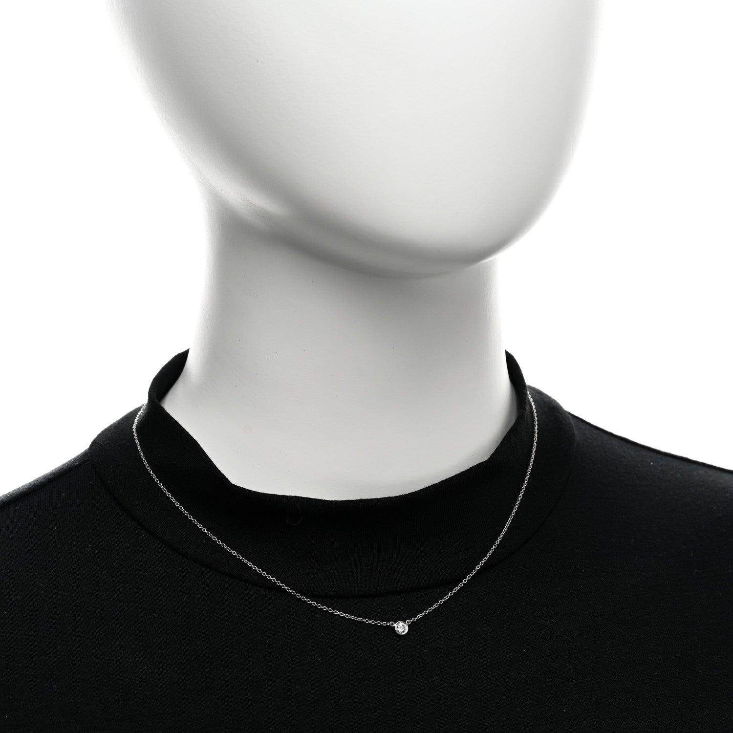 Tiffany Platinum Diamond .17ct Elsa Peretti Diamonds by the Yard Pendant Necklace 2 of 5