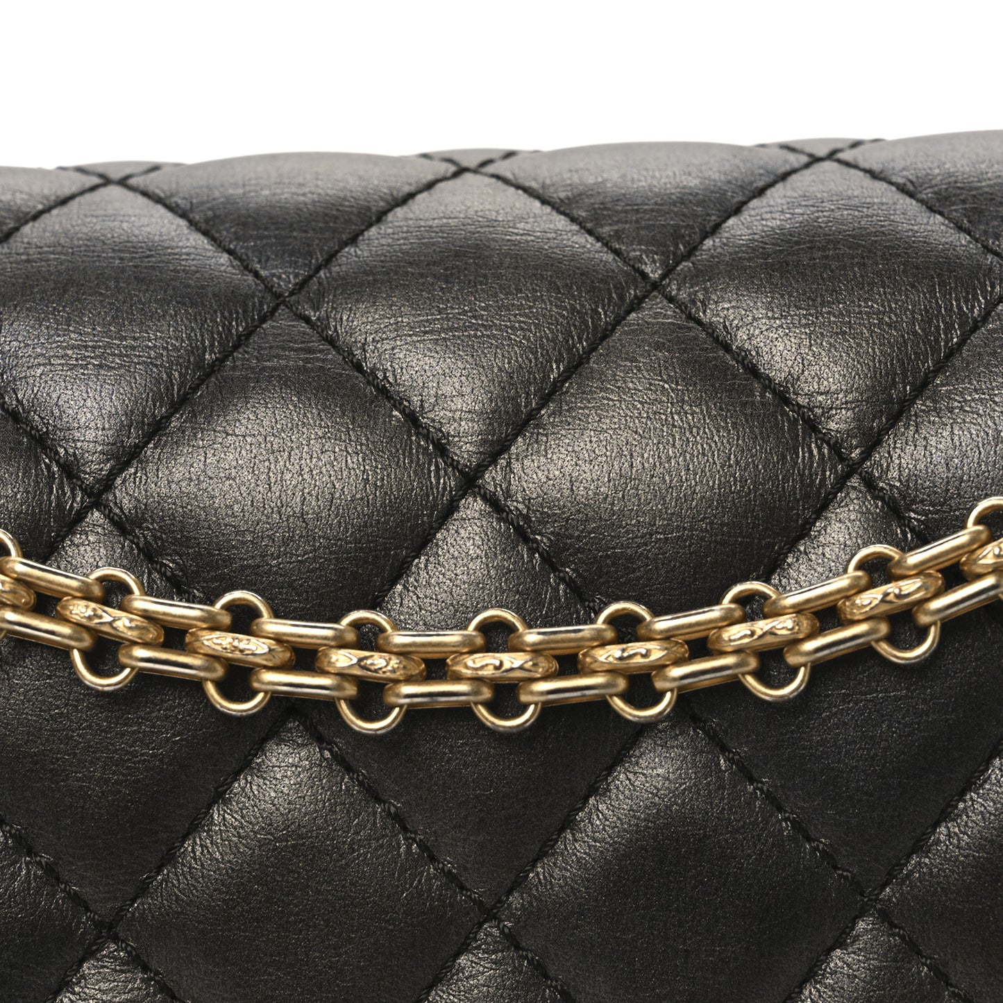Metallic Calfskin Quilted 2.55 Reissue 226 Flap Charcoal