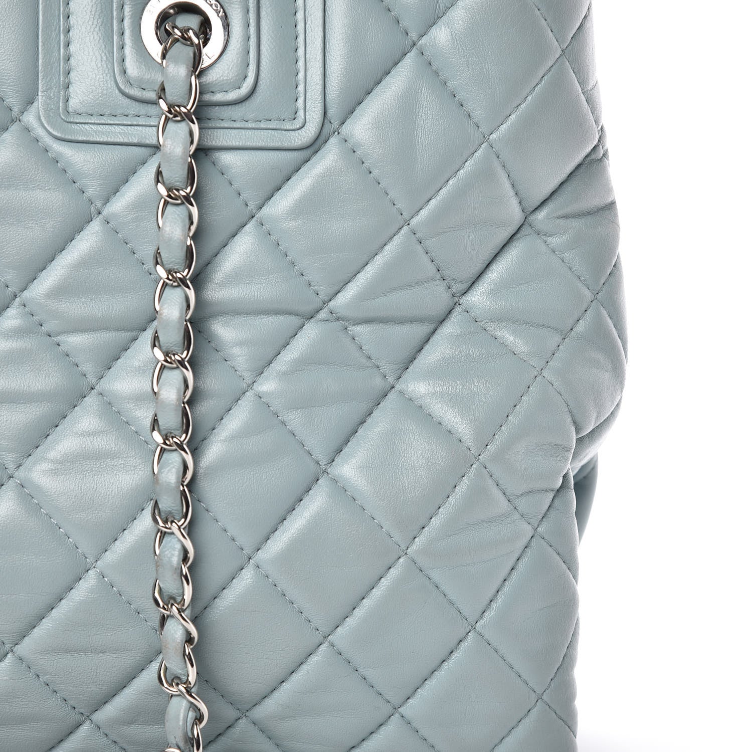 Chanel Lambskin Quilted Daily Shopping Tote Light Blue 19 of 19