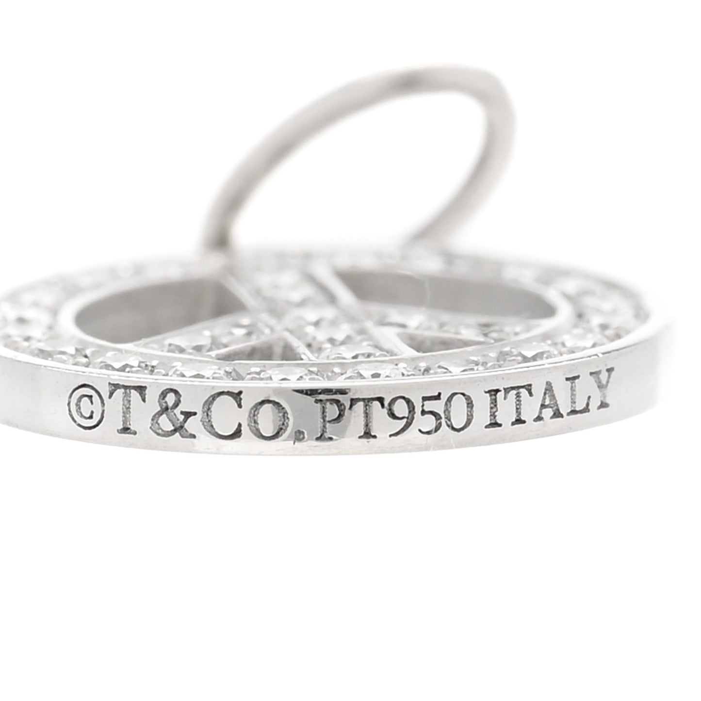 Platinum Diamond Mini Peace Charm Pendant
