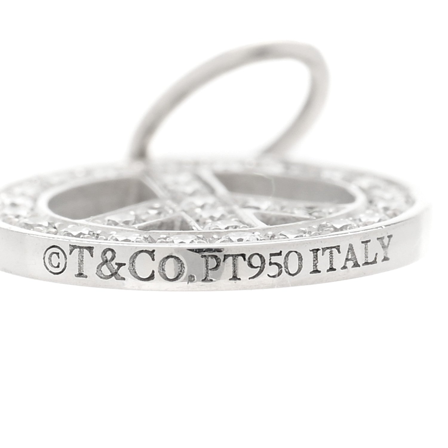 Tiffany Platinum Diamond Mini Peace Charm Pendant 4 of 4