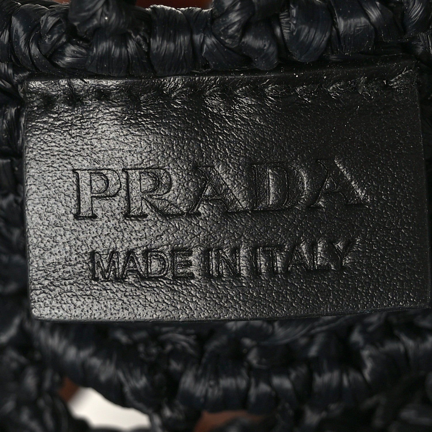 Prada Yarn Raffia Effect Crochet Logo Embroidered Tote Bag Black 6 of 8