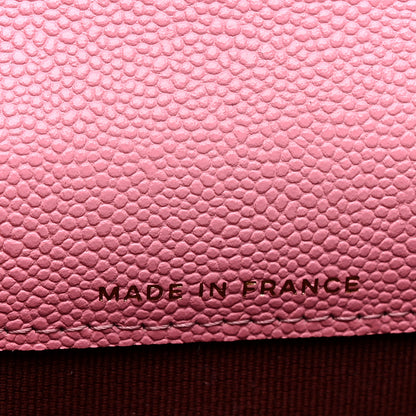 Chanel Shiny Caviar Chevron Quilted Flap Card Holder Pink 7 of 9