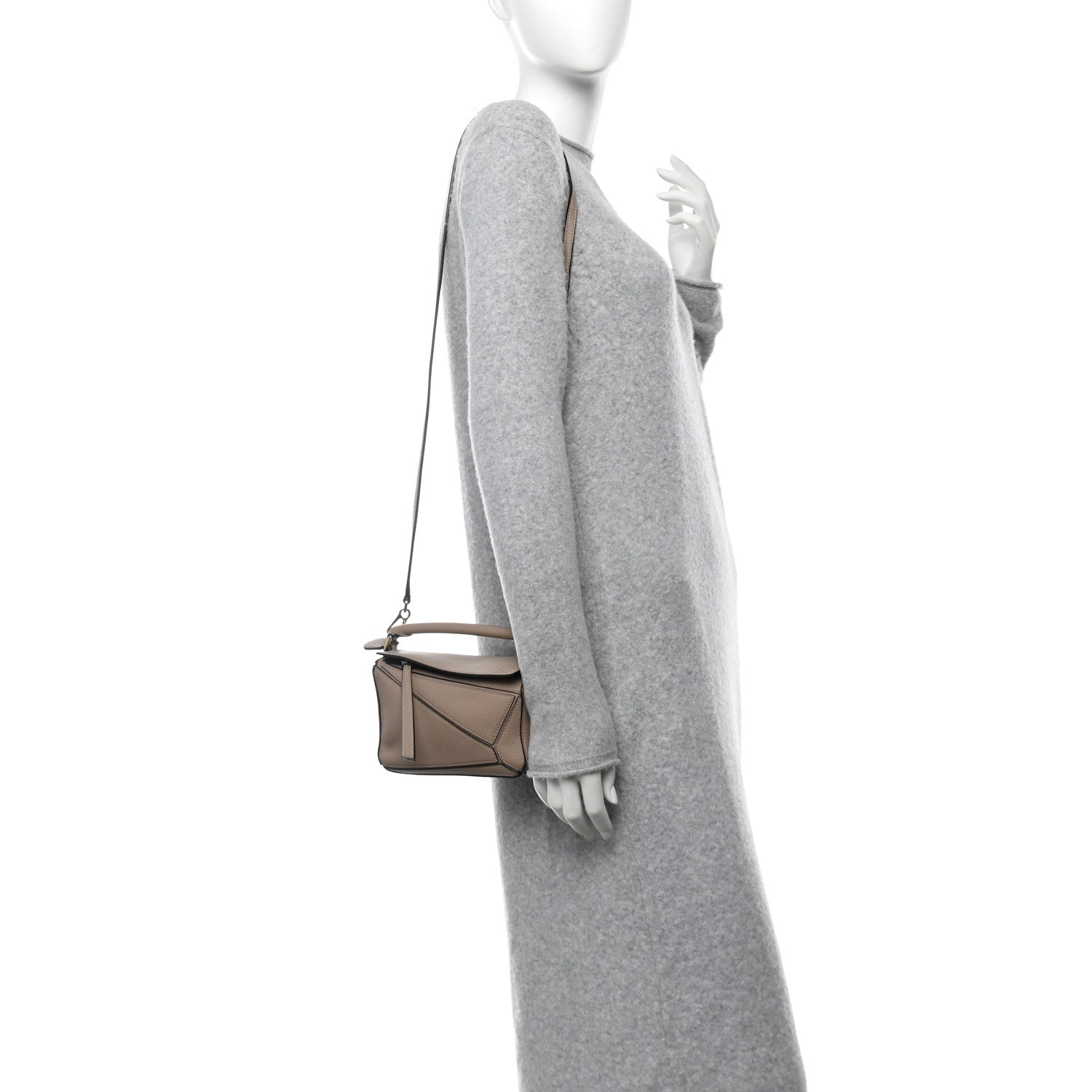 Loewe Grained Calfskin Mini Puzzle Bag Sand 2 of 13