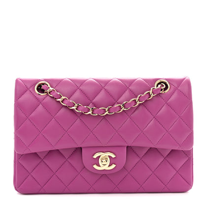 Chanel Lambskin Quilted Small Double Flap Purple 1 of 11