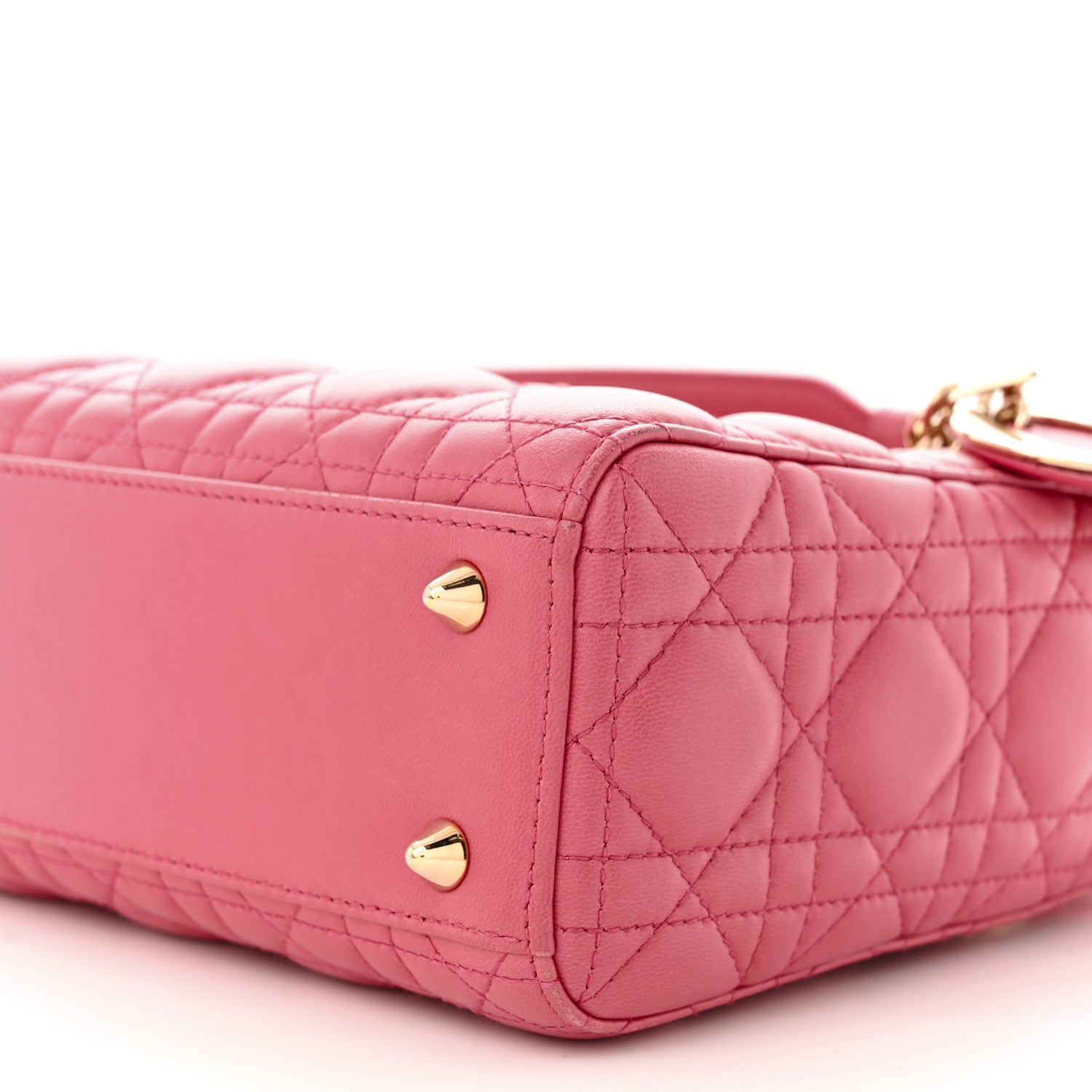 Christian Dior Lambskin Cannage Small My ABCDior Lady Dior Coral 10 of 10
