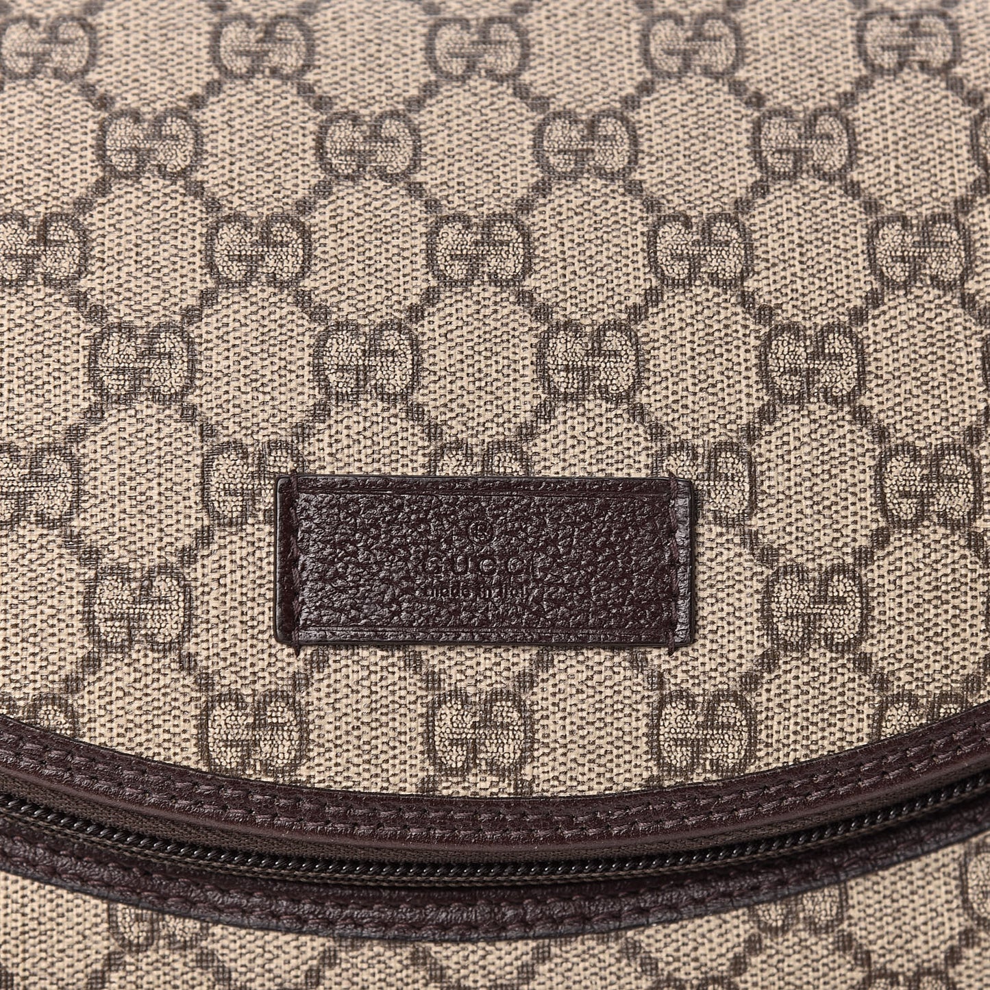 GG Supreme Monogram Selleria Calfskin Large Diaper Bag Beige Ebony Cocoa Dark Chocolate