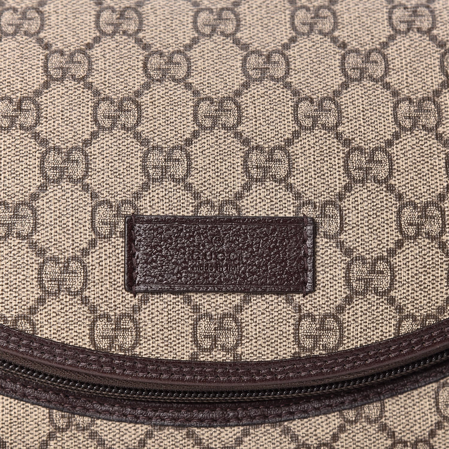 Gucci GG Supreme Monogram Selleria Calfskin Large Diaper Bag Beige Ebony Cocoa Dark Chocolate 9 of 13
