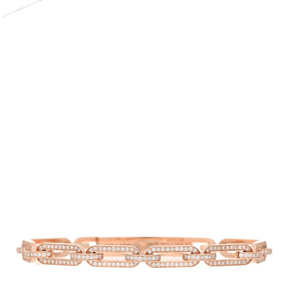 Hermes 18K Rose Gold Diamond Full Pave PM Kelly Chaine Bracelet SH 2 of 4