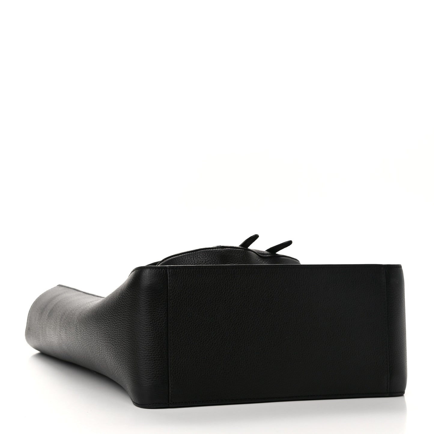 Grained Calfskin Saddle Tote Black