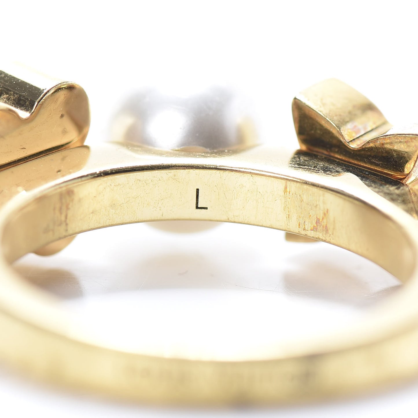 Charmy Pearl Ring L Gold