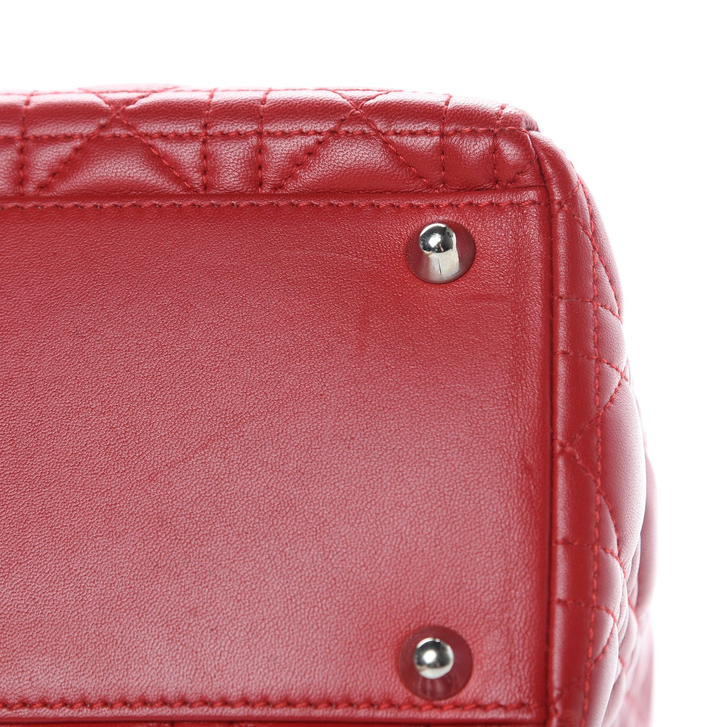 Lambskin Cannage Large Lady Dior Red