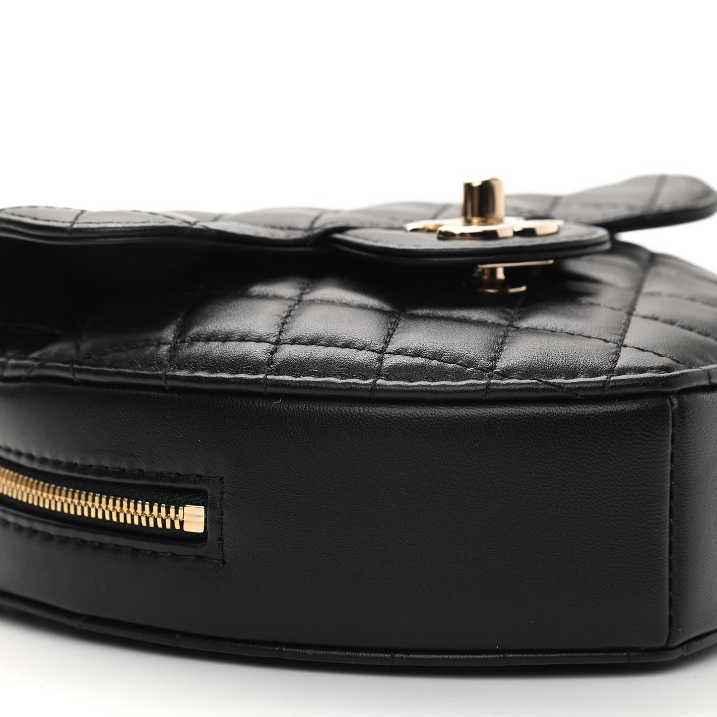 Lambskin Quilted CC In Love Heart Bag Black