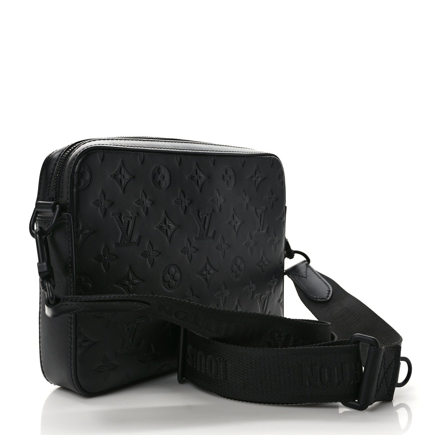 Calfskin Monogram Shadow Duo Messenger Black
