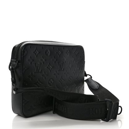 Louis Vuitton Calfskin Monogram Shadow Duo Messenger Black 3 of 9