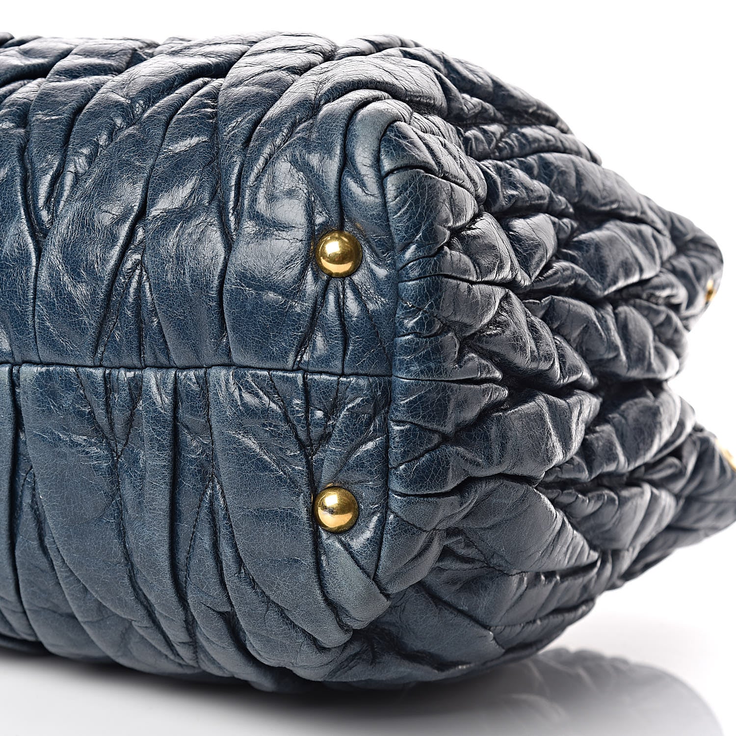 Miu Miu Nappa Matelasse Shopping Tote Denim 10 of 14