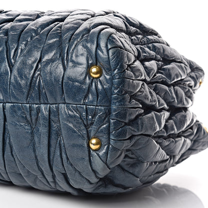 Miu Miu Nappa Matelasse Shopping Tote Denim 10 of 14