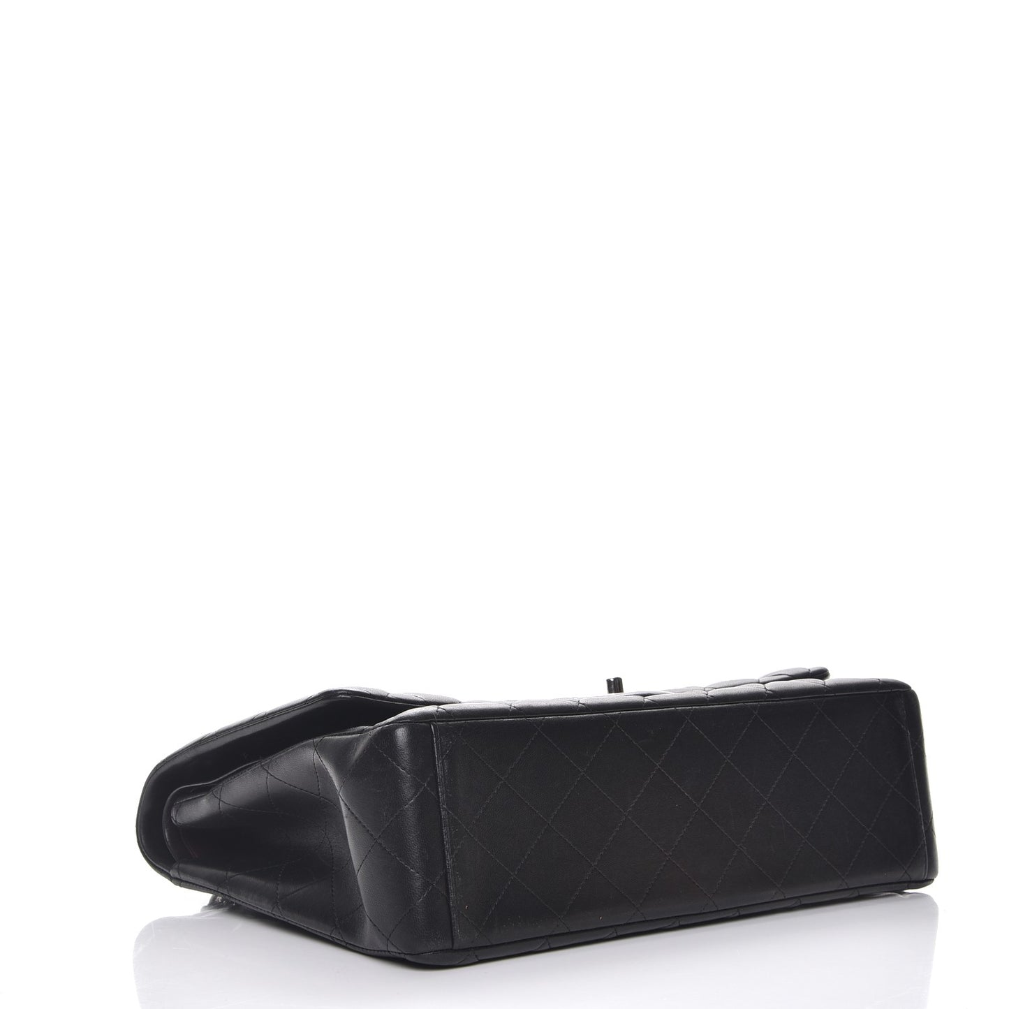 Lambskin Quilted Maxi Double Flap Black