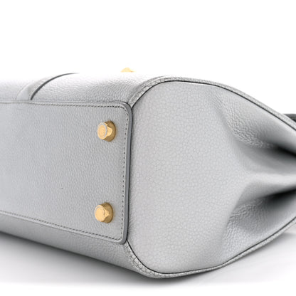 Celine Laminated Grained Calfskin 16 Top Handle Bag Silver 11 of 12