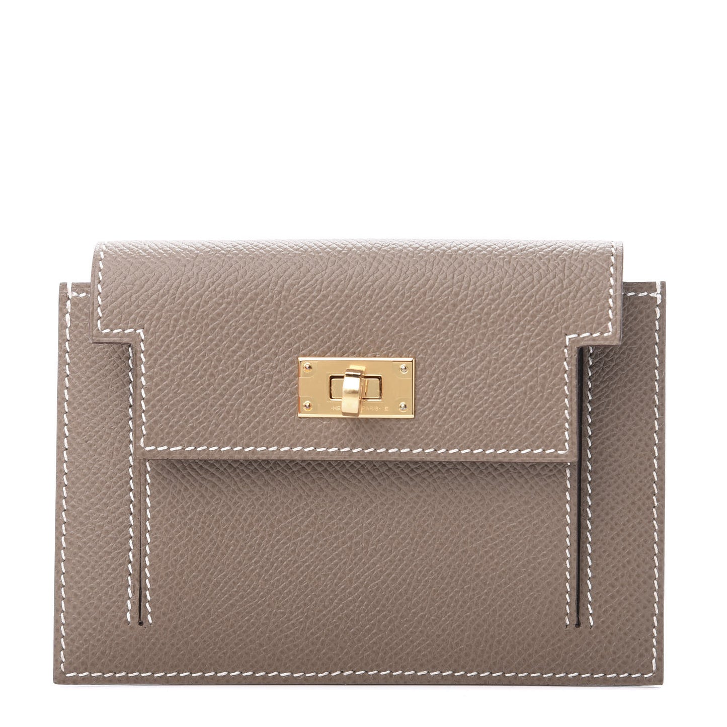 Epsom Kelly Pocket Compact Wallet Etoupe