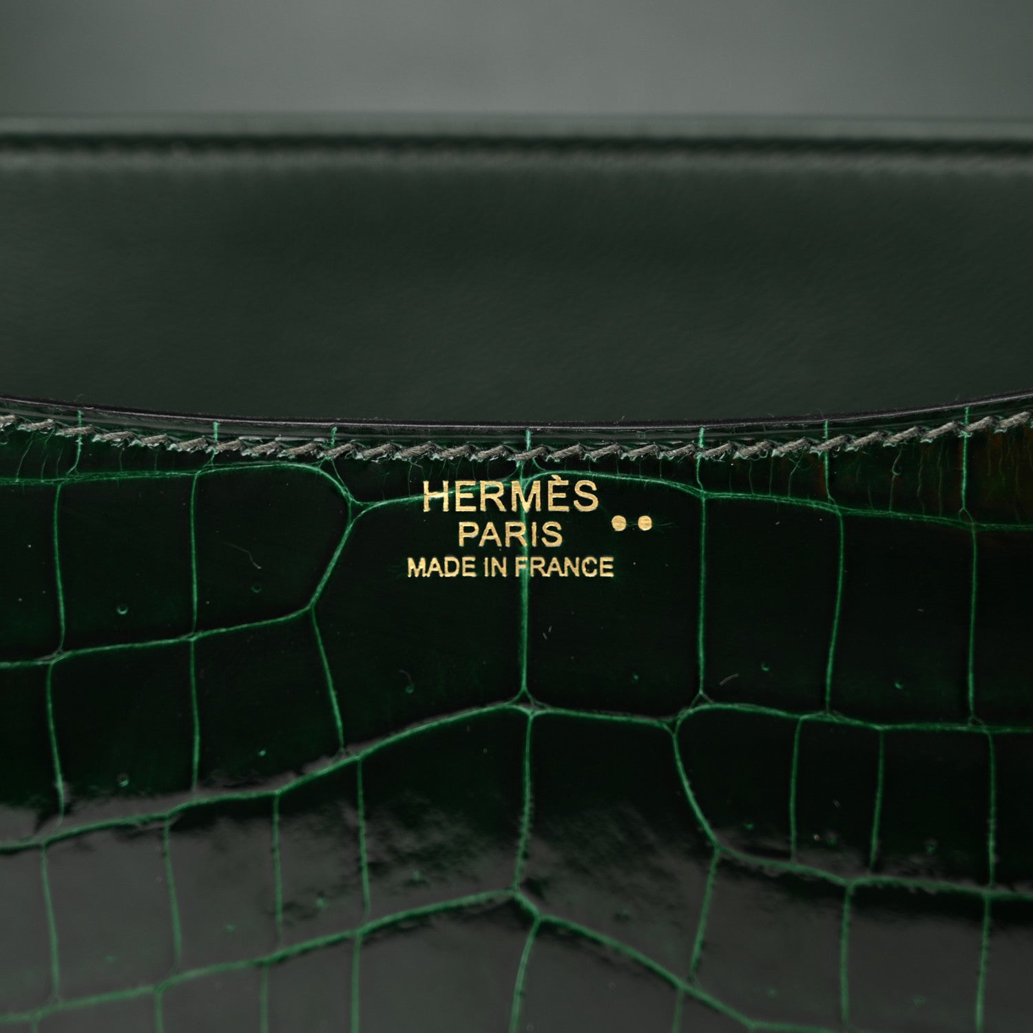 Hermes Shiny Niloticus Crocodile Constance 24 Vert Fonce 6 of 14
