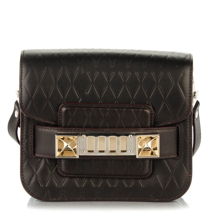 Proenza Schouler Diamond Calfskin Embossed Tiny PS11 Classic Shoulder Bag Brown 1 of 6