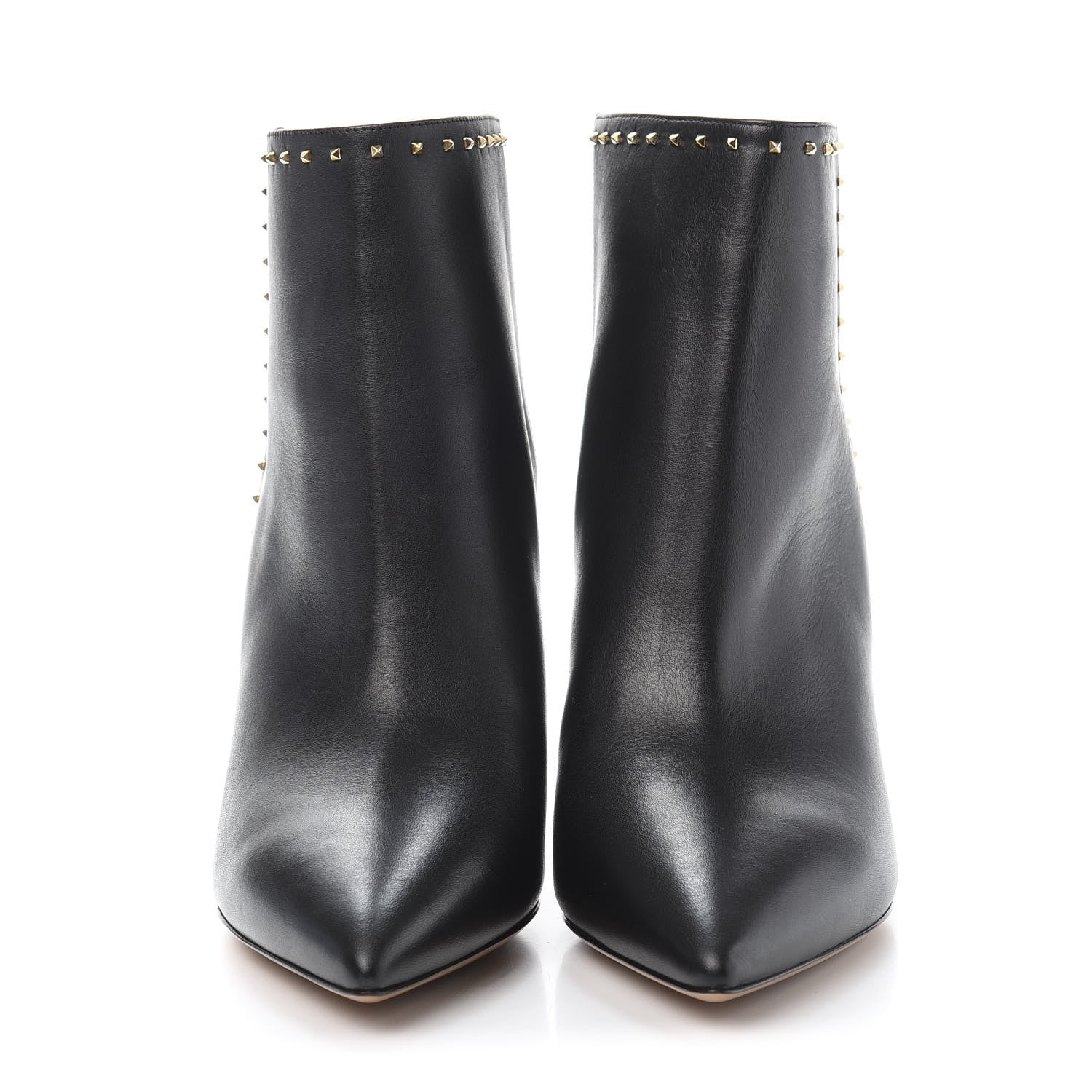 Valentino Garavani Calfskin Lovestud Ankle Boots 38 Black 2 of 8
