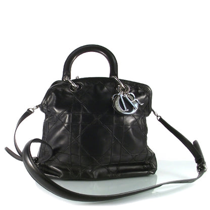 Christian Dior Lambskin Cannage Medium Granville Tote Black 1 of 9