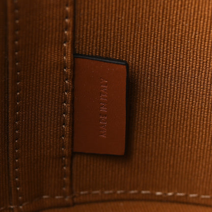 Celine Calfskin Triomphe Canvas Medium Tambour Bag Tan 7 of 9