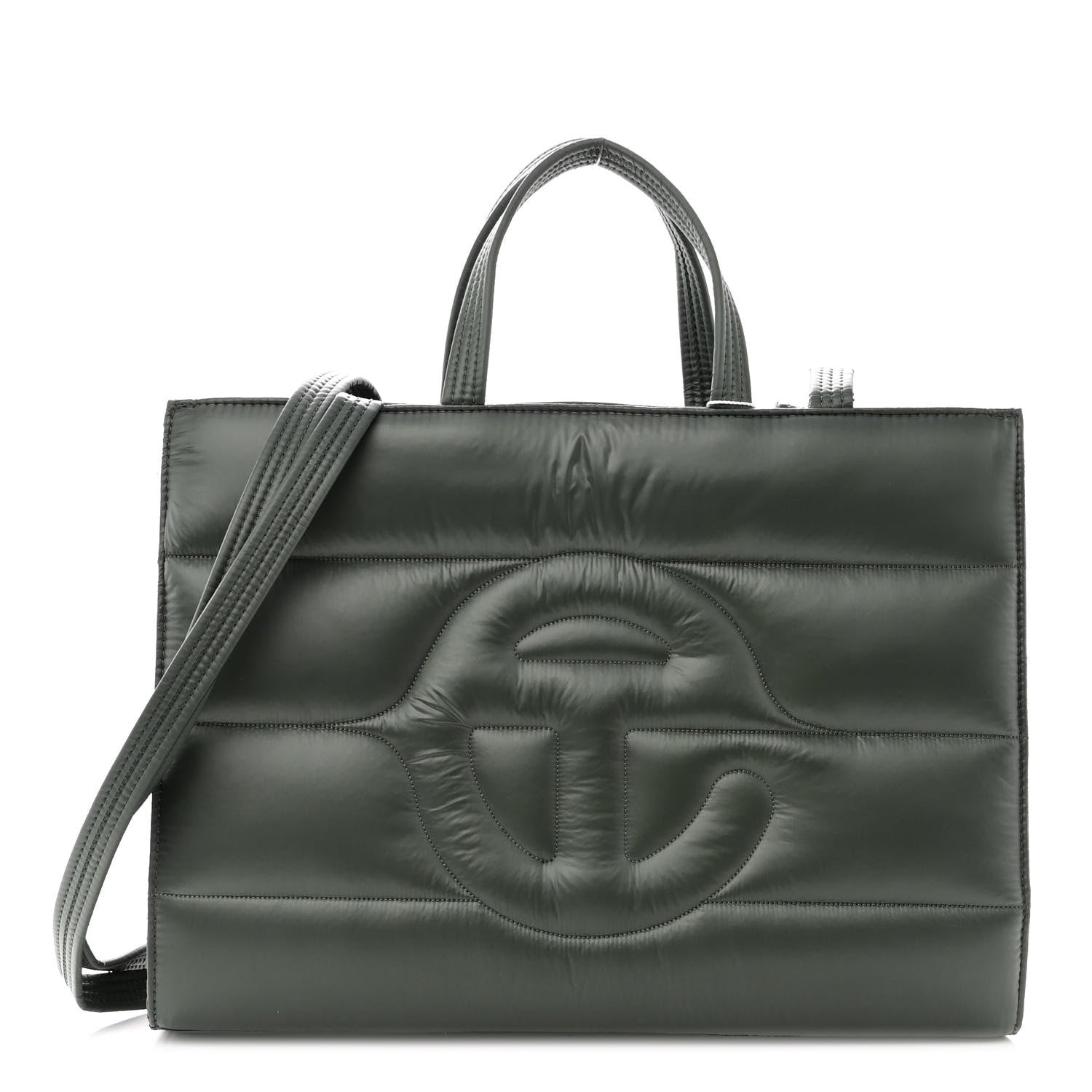 Telfar Nylon Medium Puff Shopping Bag Green 1 of 10