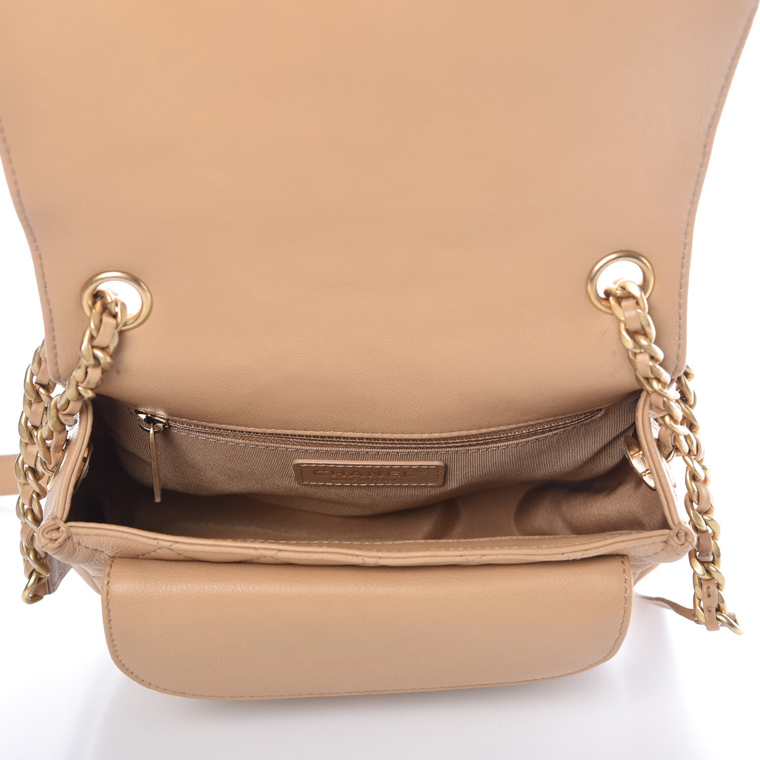 Chanel Calfskin Quilted Messenger Flap Beige 5 of 9