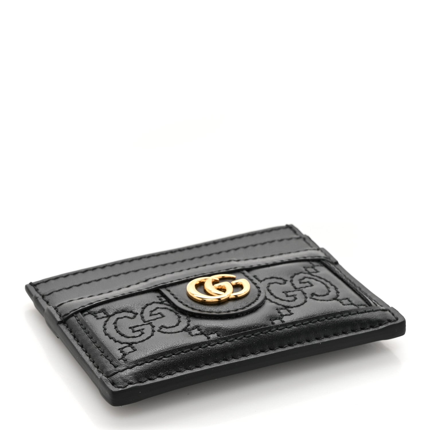 Gucci Calfskin GG Matelasse Card Holder Black 4 of 7