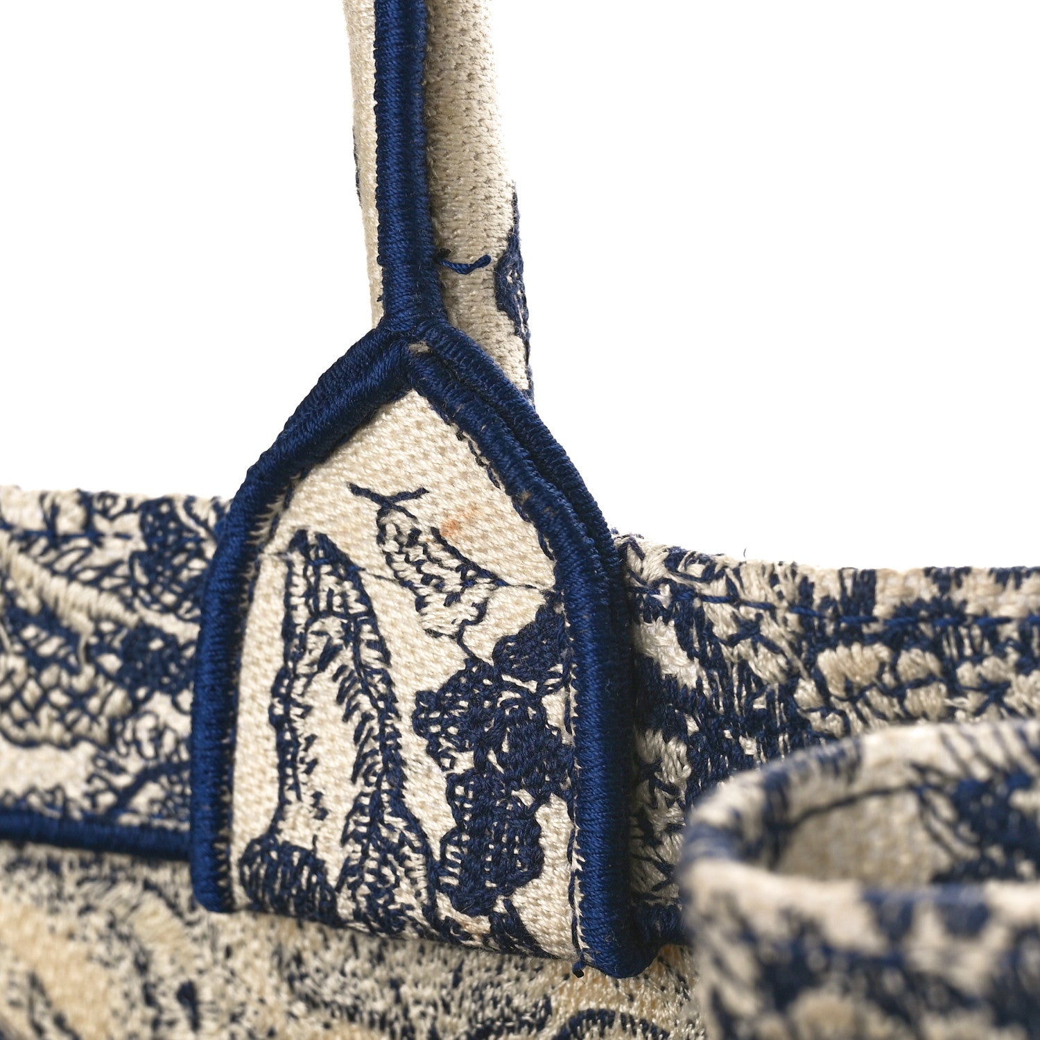Christian Dior Canvas Embroidered Large Dioriviera Toile De Jouy Book Tote Blue 9 of 9