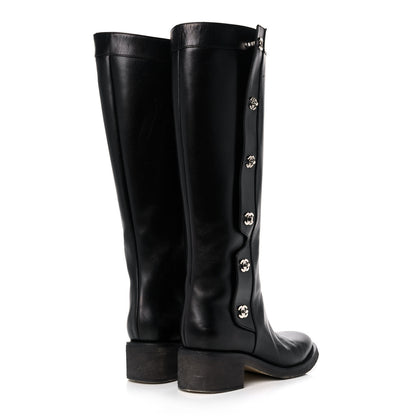 Chanel Calfskin CC Turnlock High Boots 40 Black 4 of 8