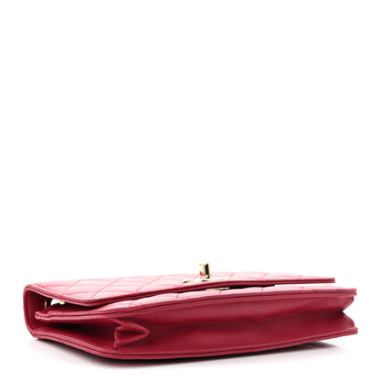 Chanel Lambskin Quilted Trendy CC Wallet On Chain WOC Dark Pink 4 of 13