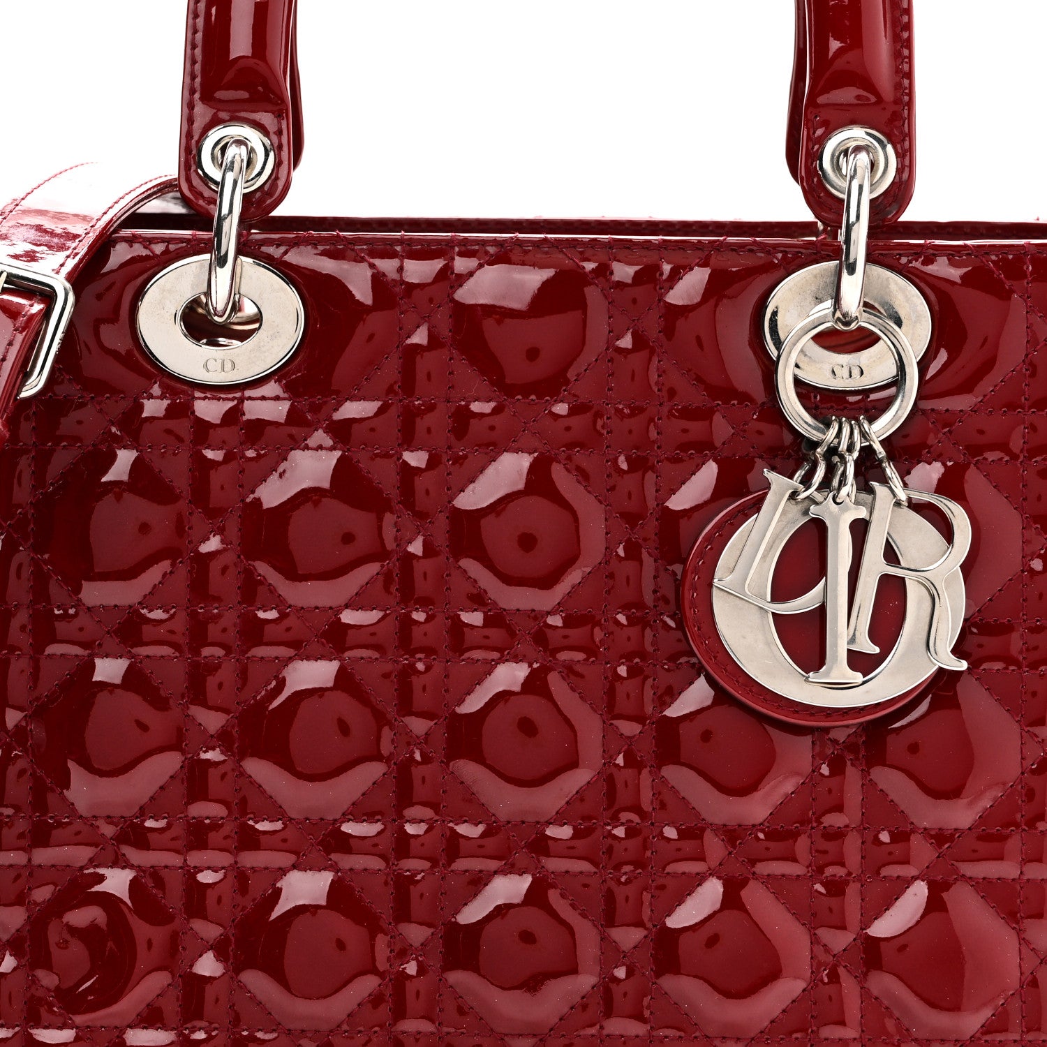 Christian Dior Patent Cannage Medium Lady Dior Red 8 of 10