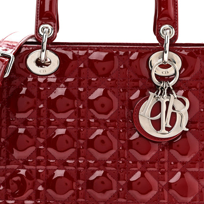 Christian Dior Patent Cannage Medium Lady Dior Red 8 of 10