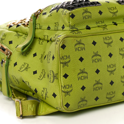 MCM Visetos Studded Medium Stark M Backpack Green 7 of 9