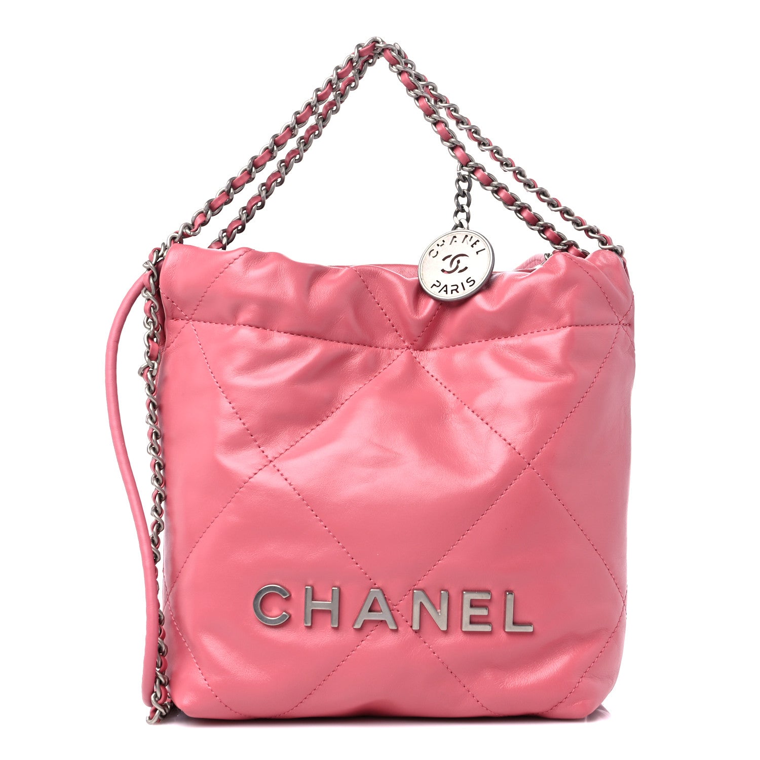 Chanel Shiny Calfskin Quilted Mini Chanel 22 Pink 1 of 10
