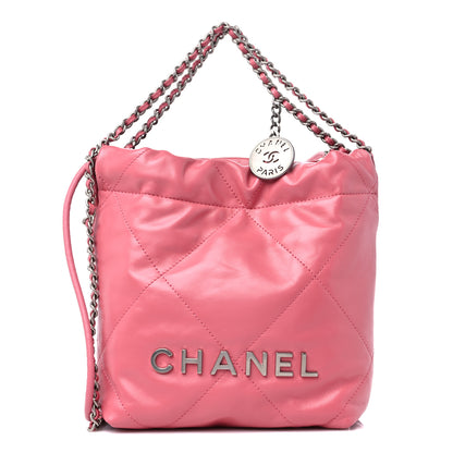 Chanel Shiny Calfskin Quilted Mini Chanel 22 Pink 1 of 10