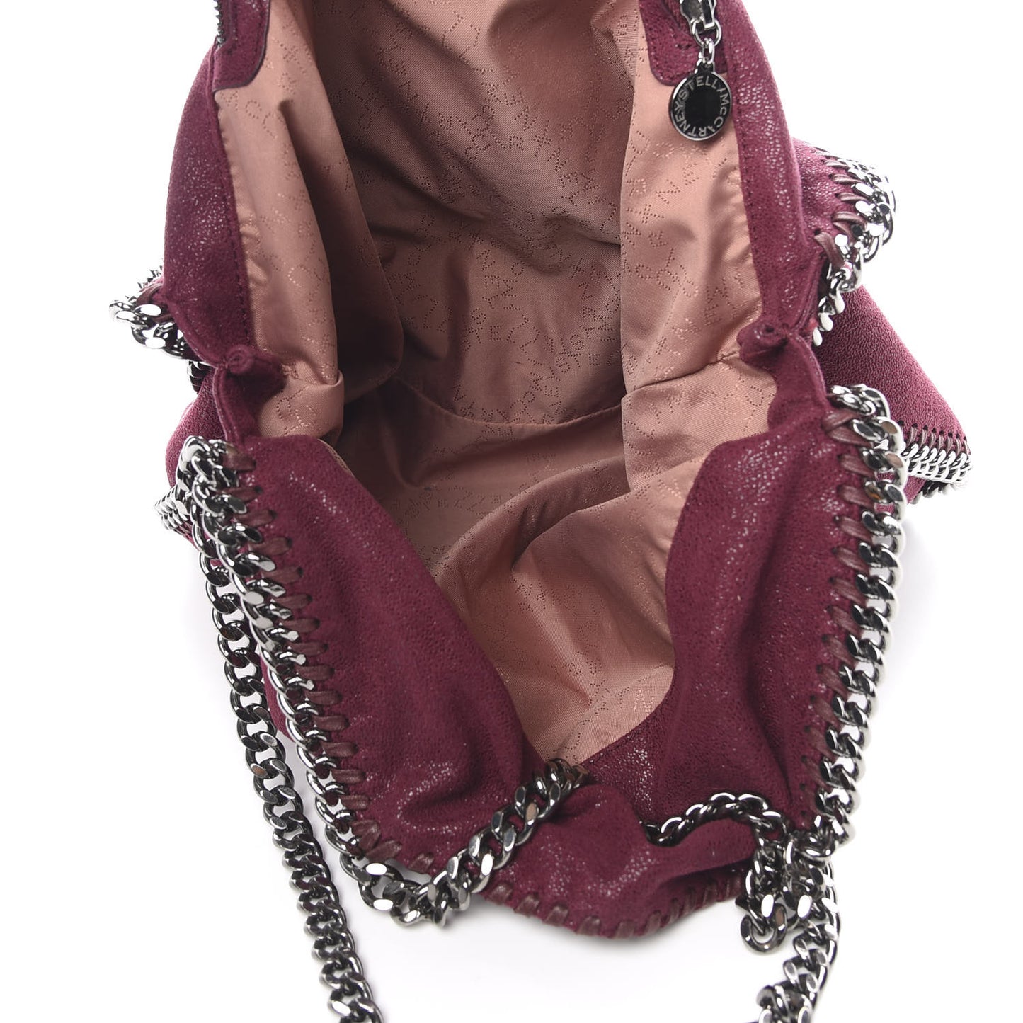 Shaggy Deer Falabella Fold Over Tote Burgundy