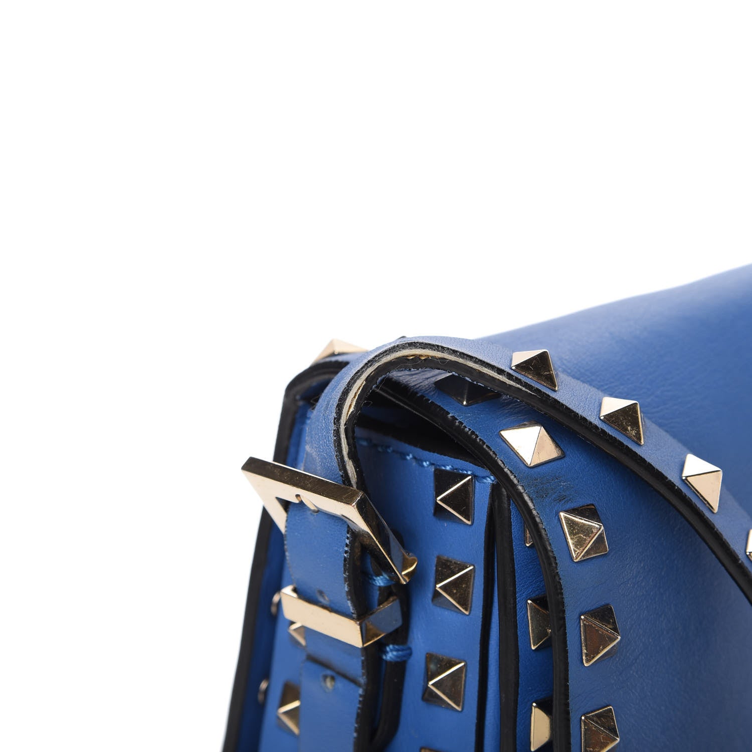 Valentino Garavani Vitello Medium Rockstud Flap Saddle Bag Light Sapphire 12 of 12