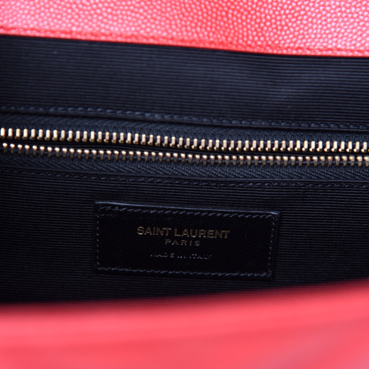 Saint Laurent Grain De Poudre Matelasse Chevron Large Monogram Satchel Lipstick Red 8 of 11